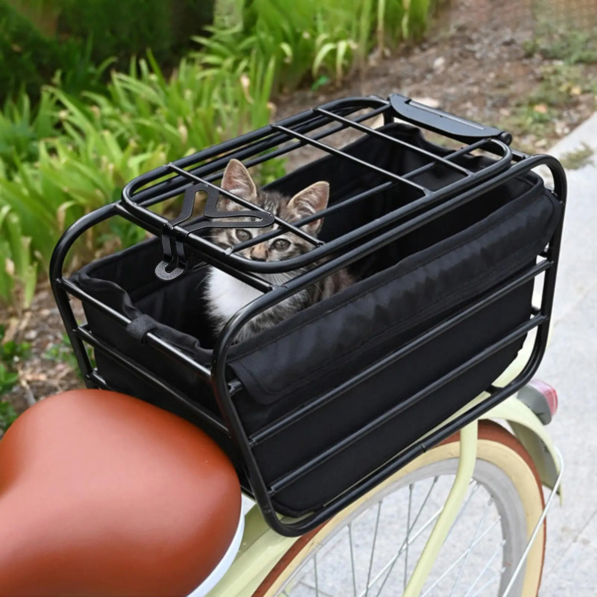 Heavy-Duty Bike Rear Basket – Pet Carrier & Cargo Organizer Bike Rear Basket SPOT