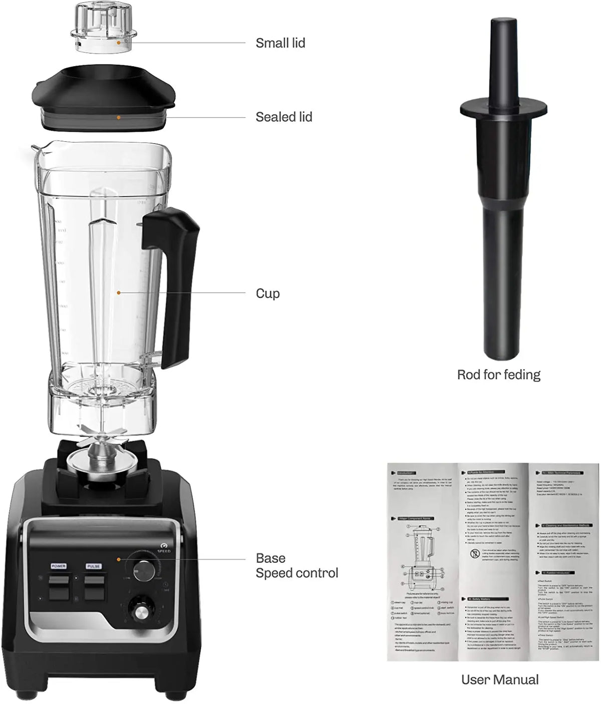 DUTRIEUX 2L Commercial Blender 2200W – 9-Speed Heavy Duty Commercial Blender SPOT