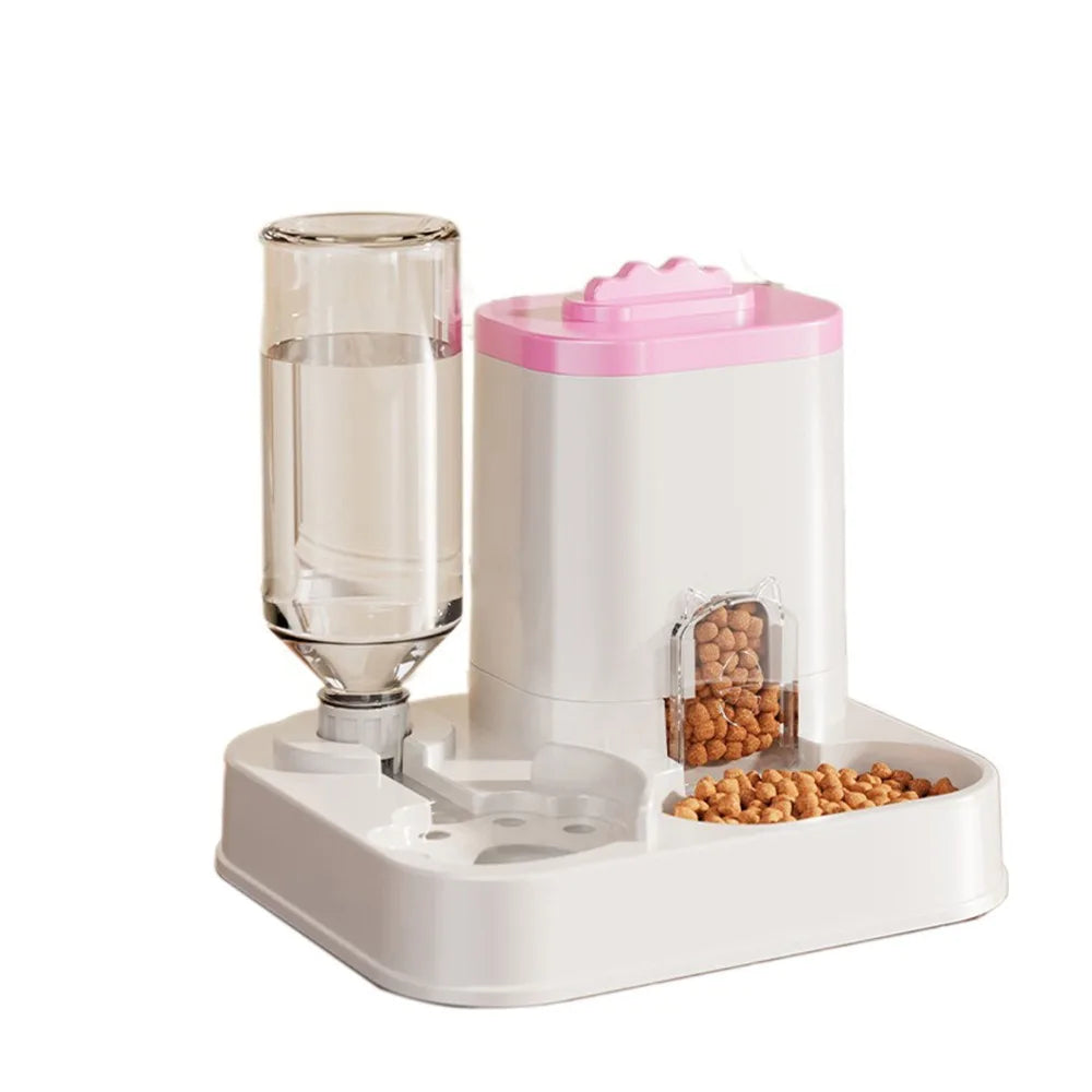 Automatic Gravity Pet Food & Water Dispenser – No Power Pet Food Dispenser SPOT Pink 1PC