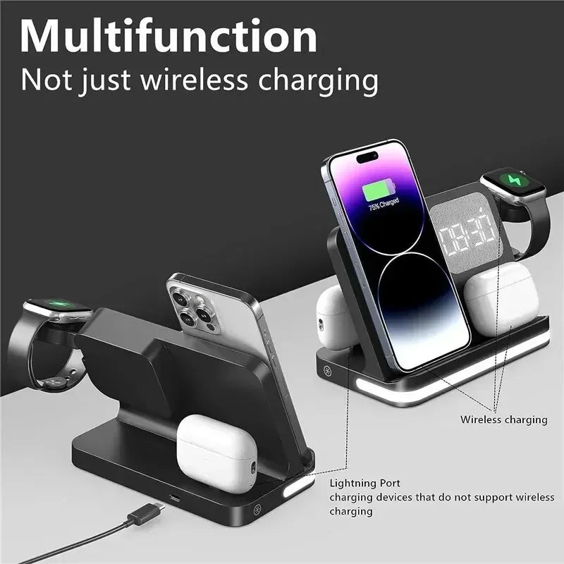 VIKEFON 6-in-1 Wireless Charging Station – iPhone & Samsung Wireless Charging Station SPOT