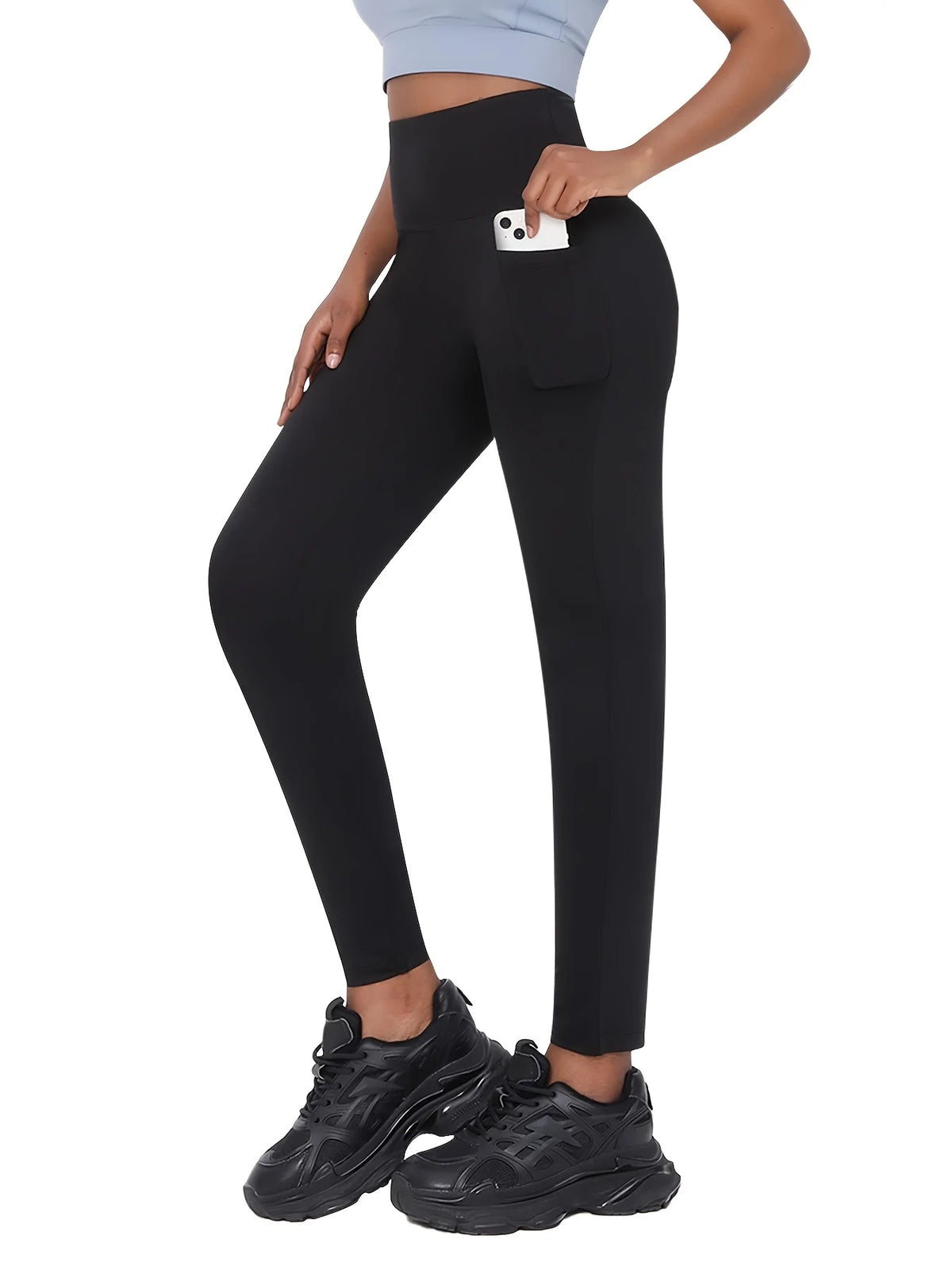 Women's Plus Size High-Waist Black Yoga Leggings | Stretchy Yoga Leggings SPOT black XXL