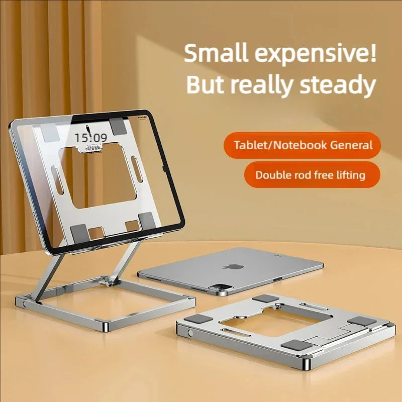 VIKEFON Foldable Aluminum Tablet & Phone Stand – Silver Tablet Phone Stand SPOT