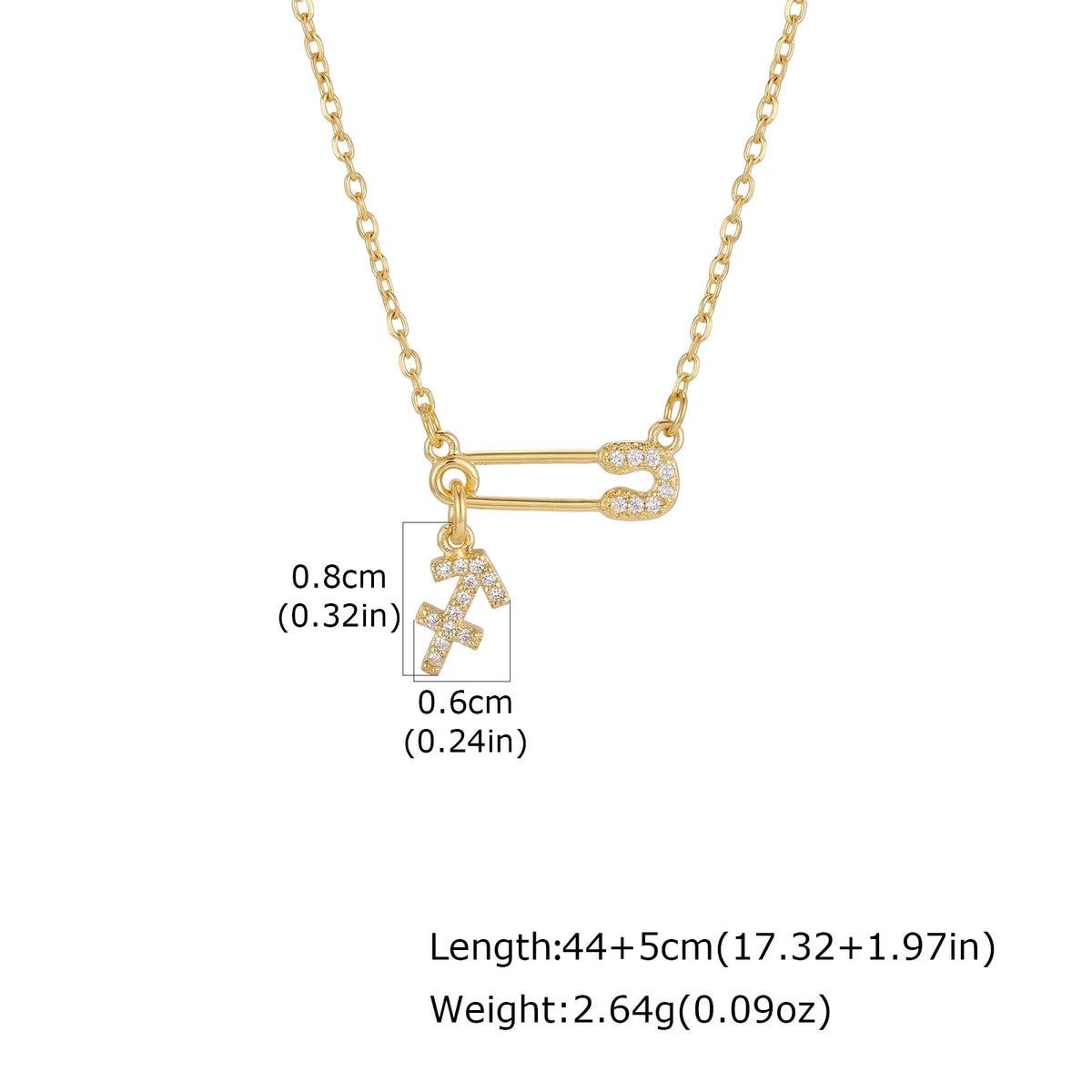 Zodiac CZ Pendant Necklace – Gold Plated Stainless Steel Pendant Necklace SPOT Sagittarius-9