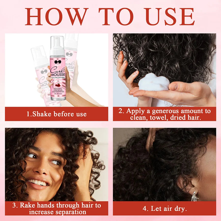 Goiple Rose & Mint Curl Mousse – Anti-Frizz Hair Styling Kit Curl Styling Mousse SPOT