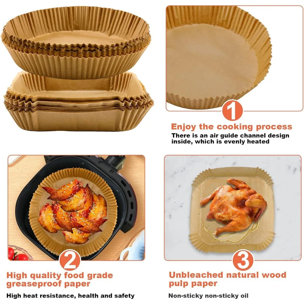 Air Fryer Disposable Paper Liners Non-Stick | 50/100 Pack Air Fryer Liners SPOT