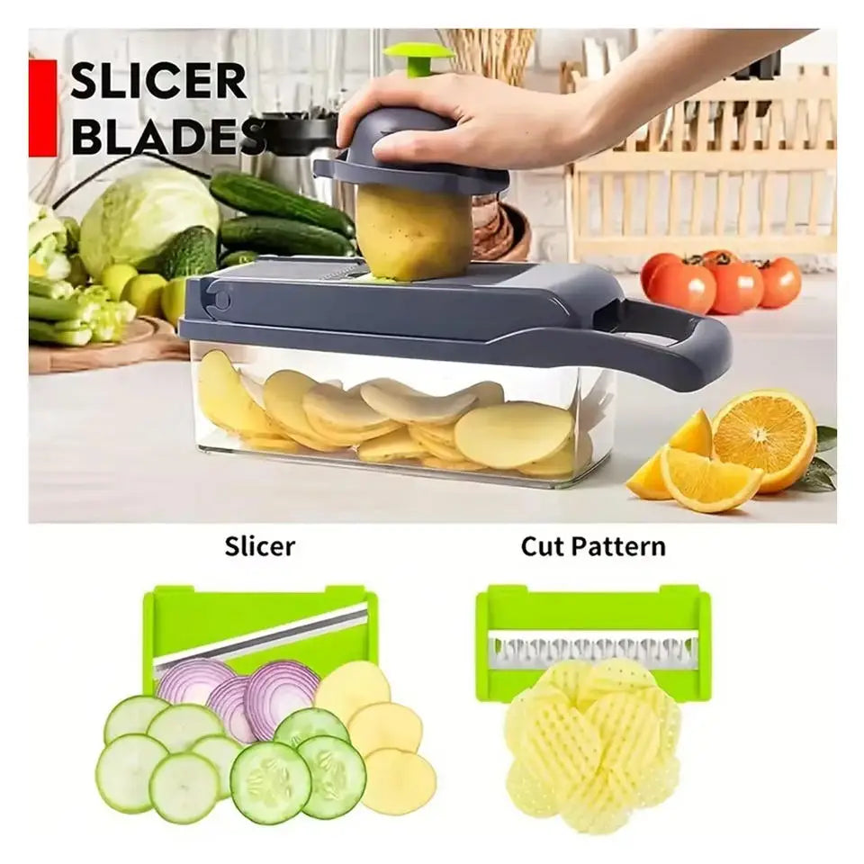 14-in-1 Vegetable Chopper Slicer Dicer & Grater | Kitchya Vegetable Chopper Slicer SPOT