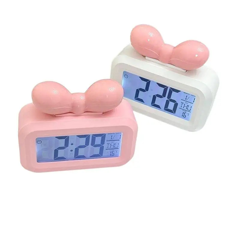 HUXUAN Bowknot LED Digital Alarm Clock – Night Light & Thermometer Digital Alarm Clock SPOT