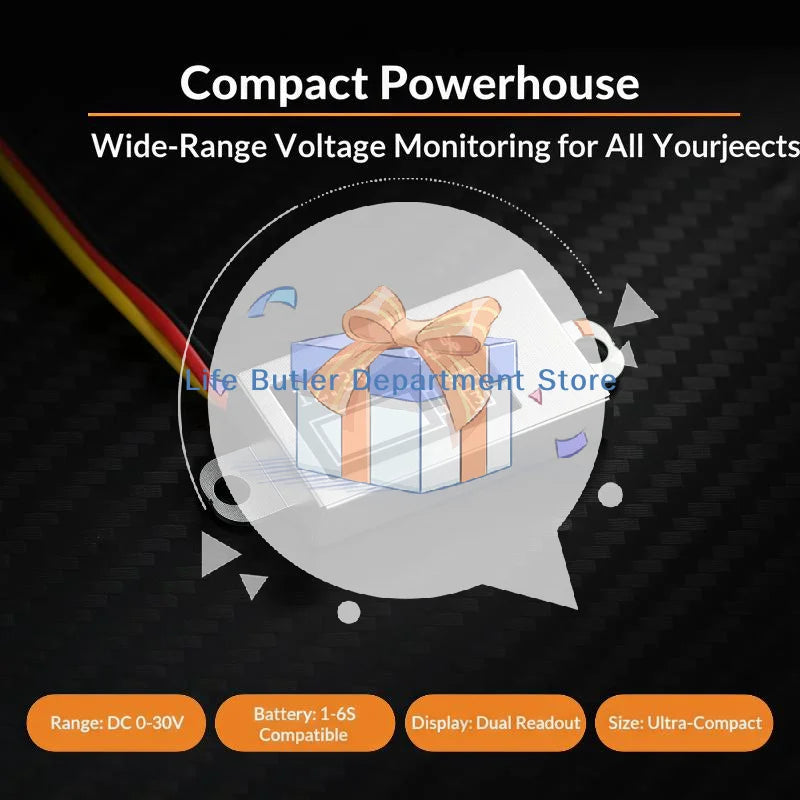 DC 0–30V Mini OLED Voltage Meter | 1–6S Battery Level Monitor Digital Voltage Meter SPOT