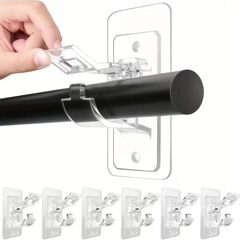 Self-Adhesive Curtain Rod Holders – No-Drill Wall Brackets Curtain Rod Bracket SPOT