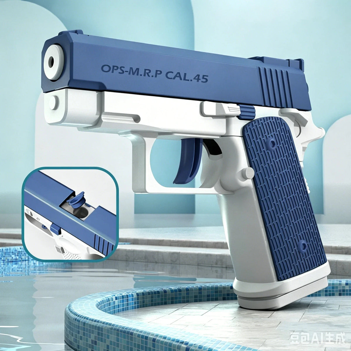 Water Squirt Gun Pistol – Summer Pool & Beach Toy for Kids Water Squirt Gun SPOT Blue