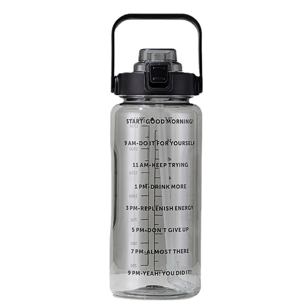2L Water Bottle with Straw & Time Marker – BPA-Free Tritan Sports Water Bottle SPOT