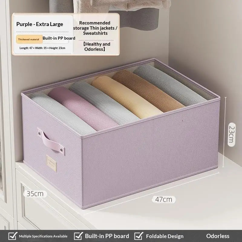 Oxford Cloth Storage Bin with Handles – Foldable Organizer Fabric Storage Bin SPOT Purple XXL