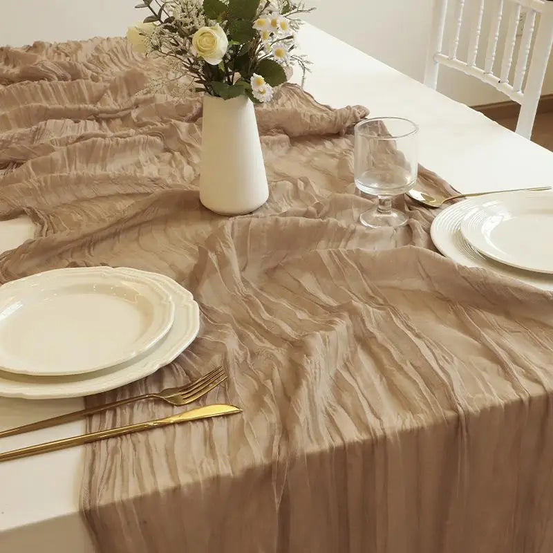 Boho Cheesecloth Table Runner – Wedding & Party Décor 90–400cm Table Runner SPOT H 90X400CM