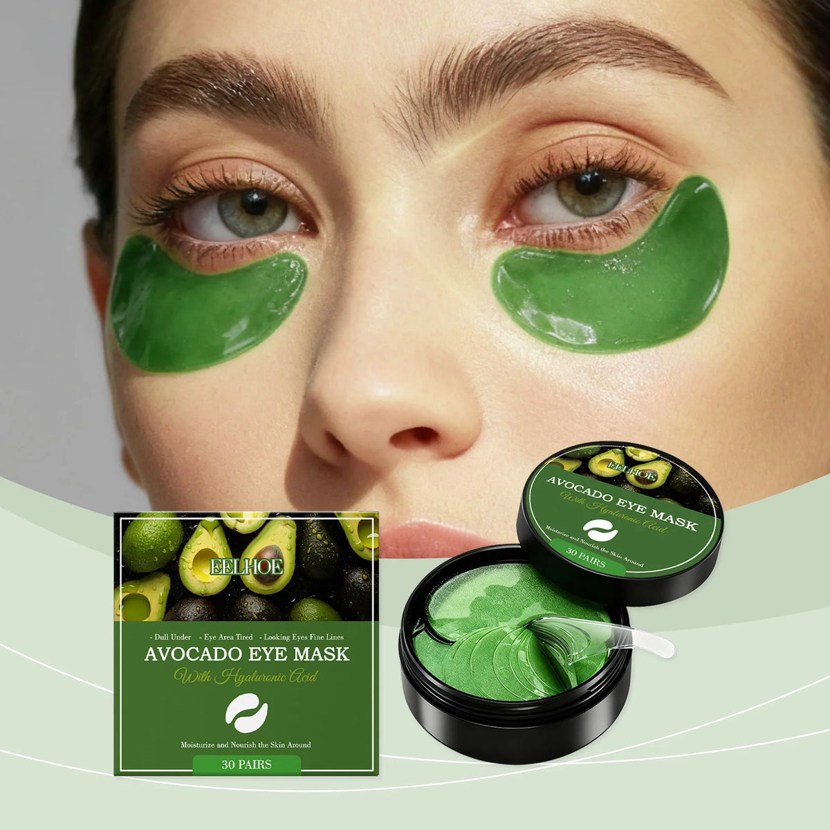 Eelhoe Hyaluronic Acid Under Eye Masks – 30 Pairs Hydrating Under Eye Mask SPOT