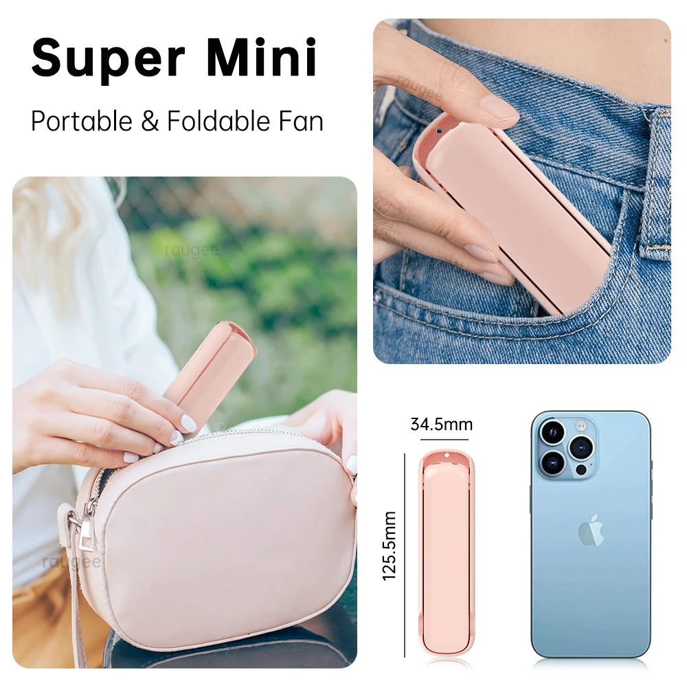 Foldable Handheld Fan USB Rechargeable 3-Speed LED 2000mAh Handheld Portable Fan SPOT