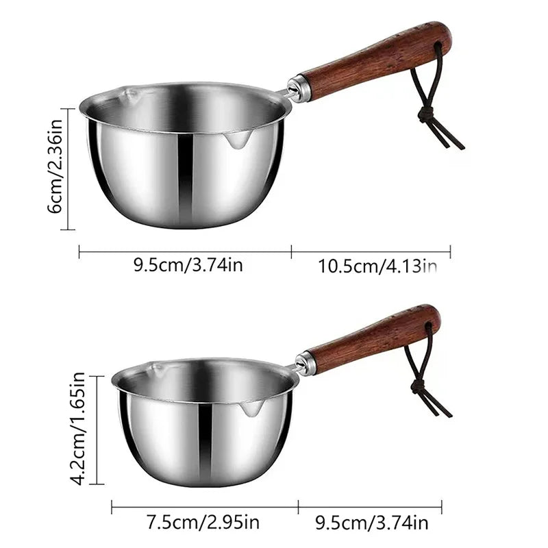 Stainless Steel Butter Melting Pot 150/300ML Milk Warmer Mini Saucepan SPOT