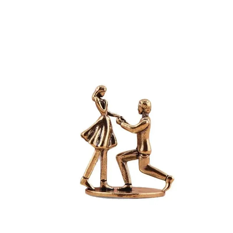 Vintage Zinc Alloy Proposal Couple Figurine | Wedding & Home Decor Decorative Figurine SPOT