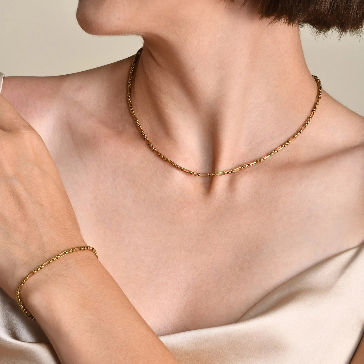 Meaeguet Handmade Gold Stainless Steel Chain Bracelet Women Chain Link Bracelet SPOT