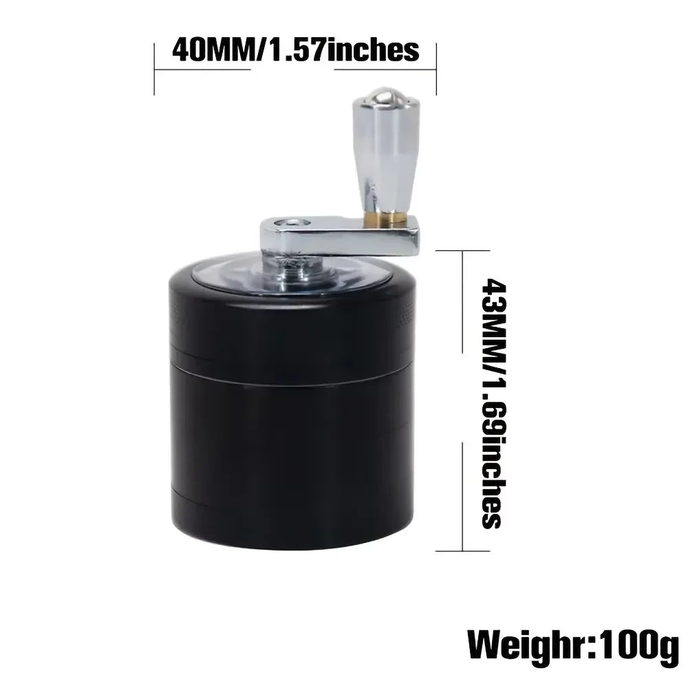 Manual Zinc Alloy Herb & Spice Grinder – Hand Crank Mill Herb Spice Grinder SPOT
