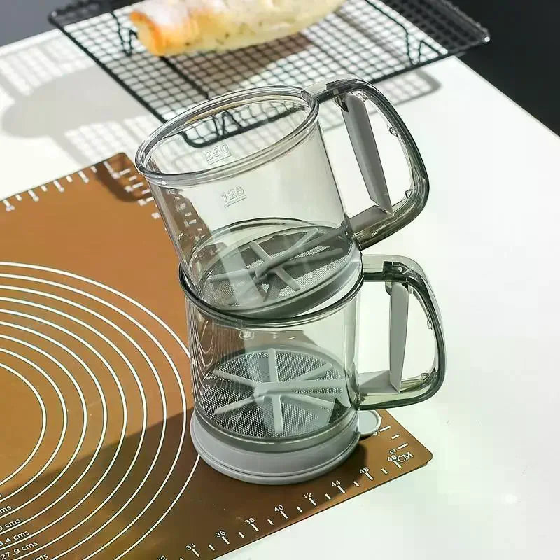 Semi-Automatic Flour Sifter – Double-Layer Mesh Baking Sieve Flour Sifter SPOT