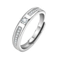 Adjustable CZ Silver-Tone Ring – Couples Wedding Band Gift Fashion Ring SPOT Default Title