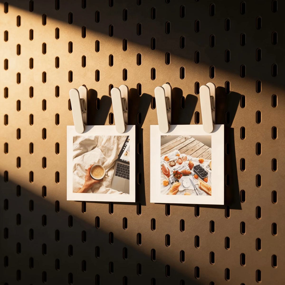2-Pack Pegboard Photo Clips – Wall Mount Holder for Cards & Notes Pegboard Clip Organizer SPOT