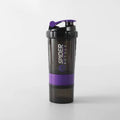 16oz 3-Layer Protein Shaker Bottle – Portable Gym Shake Cup Protein Shaker Bottle SPOT purple