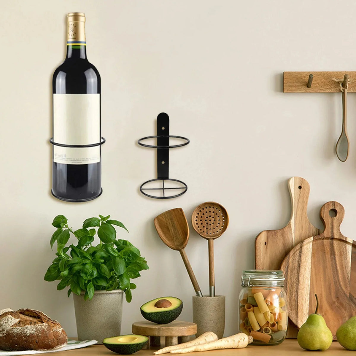 Wall-Mounted Black Iron Wine Rack – Easy Install Bottle Holder Wine Rack SPOT