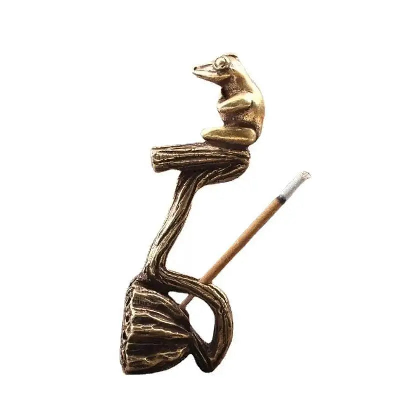 Zen Meditation Frog Statue – Vintage Alloy Tea Table Décor Decorative Figurine SPOT A10