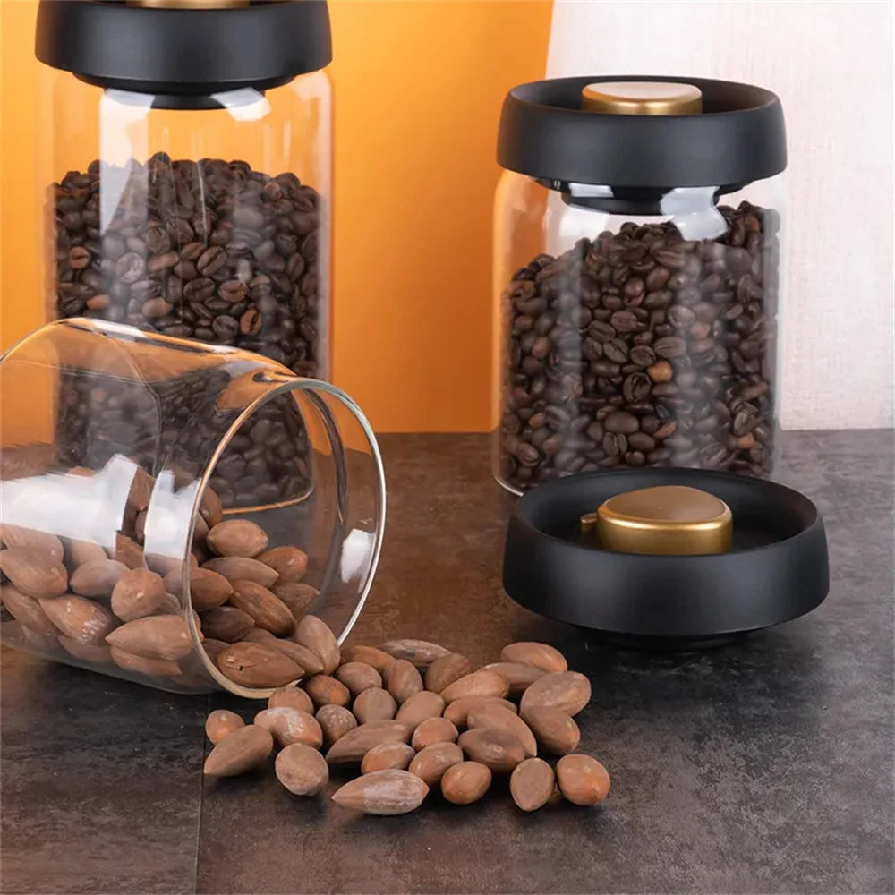 Glass Vacuum Sealed Storage Jar – Coffee Beans & Tea Glass Storage Jar SPOT
