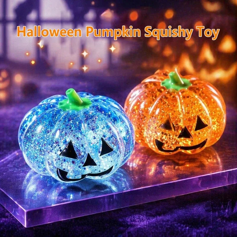 Halloween Pumpkin Skull Squeezing Toy with Sparkling Powder Novelty Squeezing Toy SPOT
