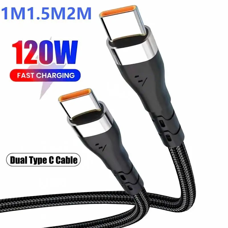 120W USB-C to USB-C Fast Charging Cable – Nylon Braided USB-C Charging Cable SPOT