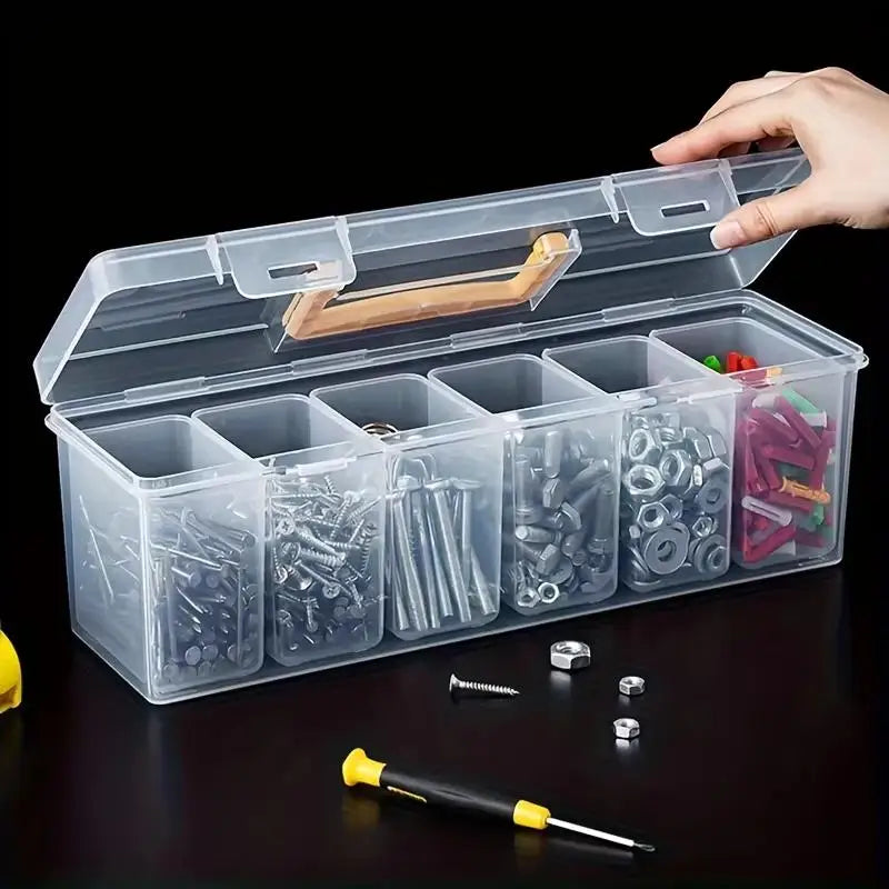 Clear Divided Plastic Storage Organizer – Removable Compartments Food Storage Organizer SPOT