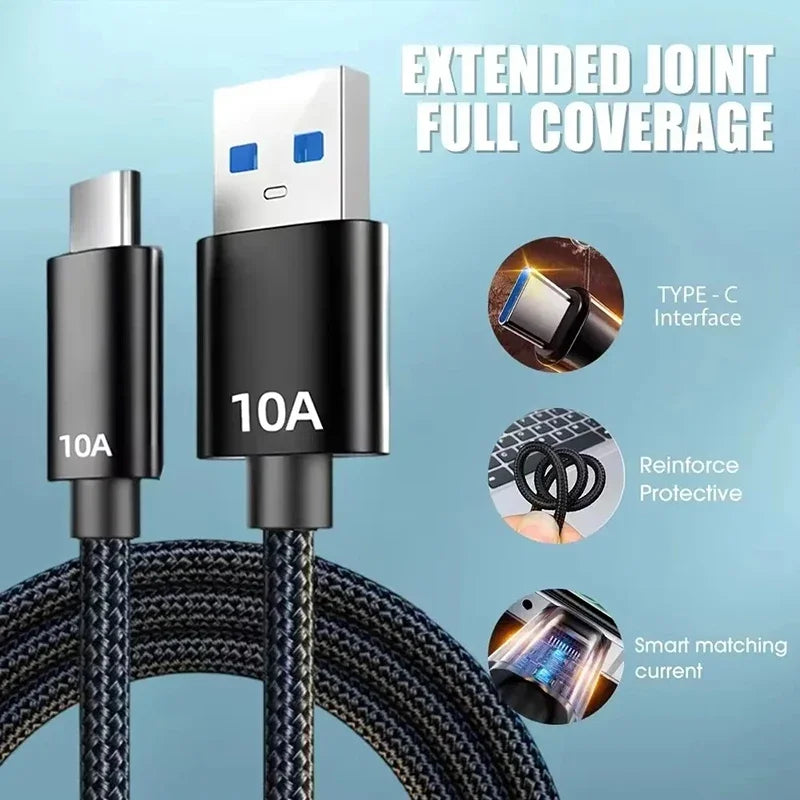 120W Braided USB-A to USB-C Fast Charging Cable 1–3M USB-C Charging Cable SPOT