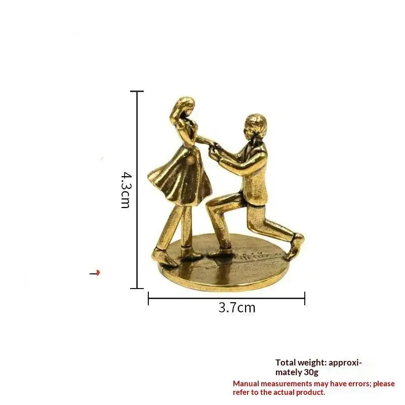 Vintage Zinc Alloy Proposal Couple Figurine | Wedding & Home Decor Decorative Figurine SPOT