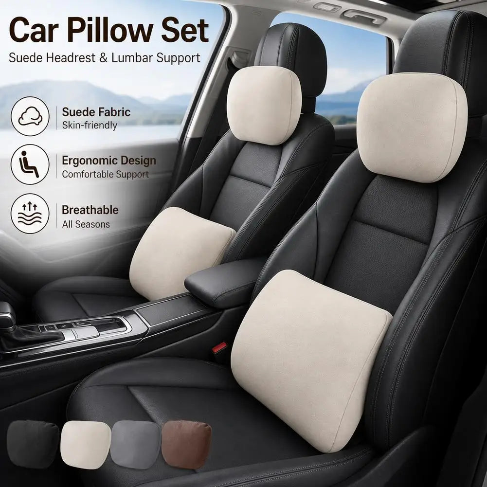Car Headrest Neck Pillow – Memory Foam Suede Seat Cushion Car Headrest Pillow SPOT