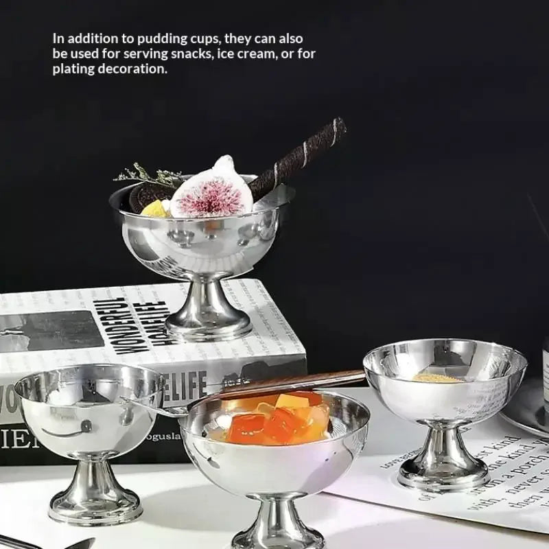 Stainless Steel Goblet Dessert Bowl – Ice Cream & Fruit Cup Dessert Serving Bowl SPOT