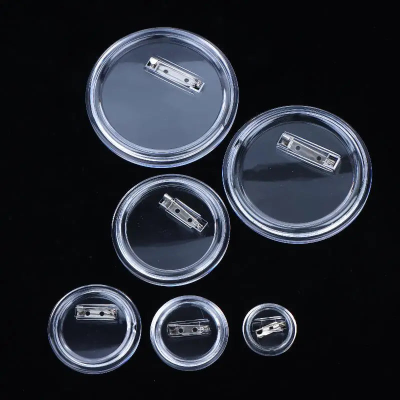 10-Pack Blank Transparent Acrylic DIY Button Pins | Custom Badge DIY Badge Pin Set SPOT