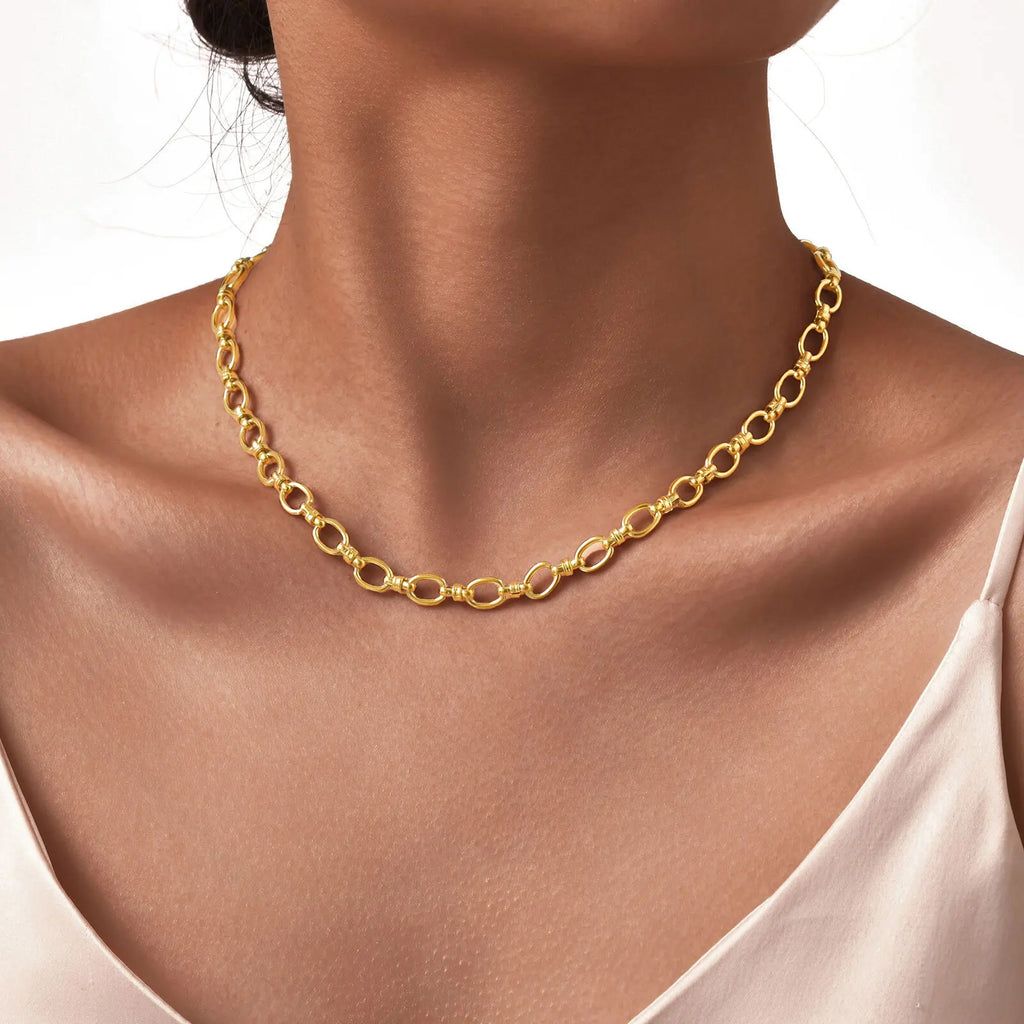 Chunky Gold Chain Statement Necklace – Bold Link, Water-Resistant Chain Statement Necklace SPOT