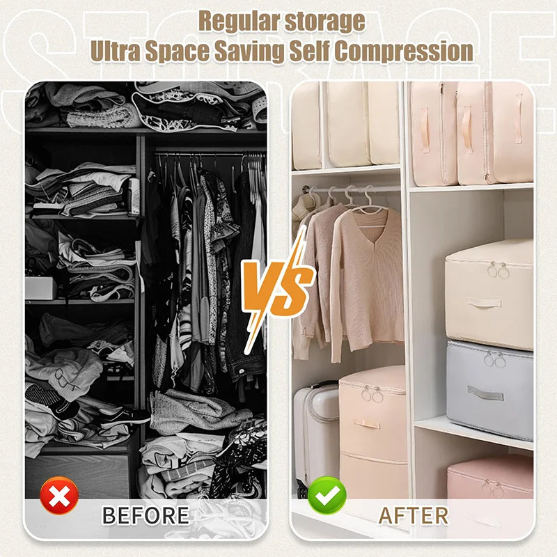 Self-Compression Storage Bag – Space Saver for Bedding & Clothing Compression Storage Bag SPOT