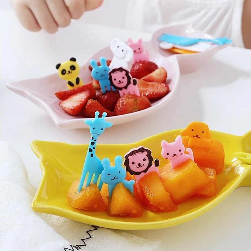 8-Pack Leaf Mini Fruit Forks – Bento Lunch Box Picks for Kids Mini Fruit Forks SPOT