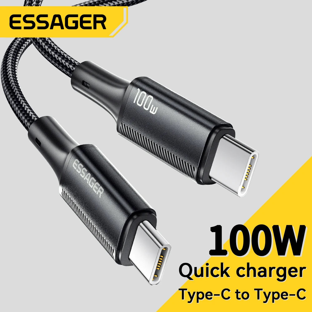 Essager 100W USB-C to USB-C Fast Charging Braided Cable USB-C Charging Cable SPOT