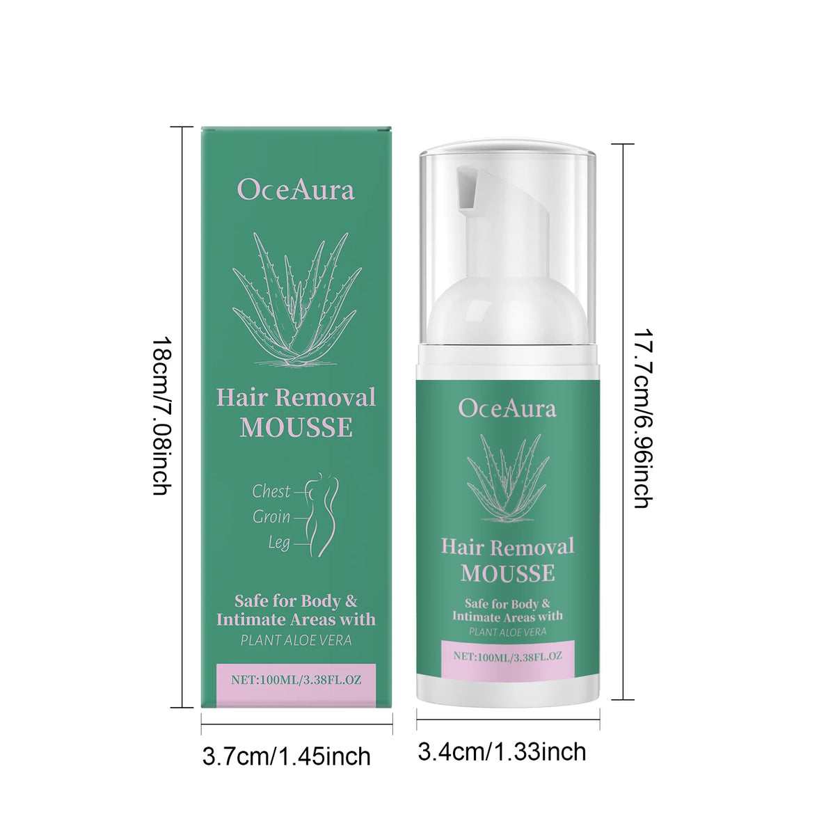 OceAura Cyperus Rotundus Hair Inhibitor Oil – Jojoba & Tea Tree Hair Inhibitor Oil SPOT Hair Removal Mousse