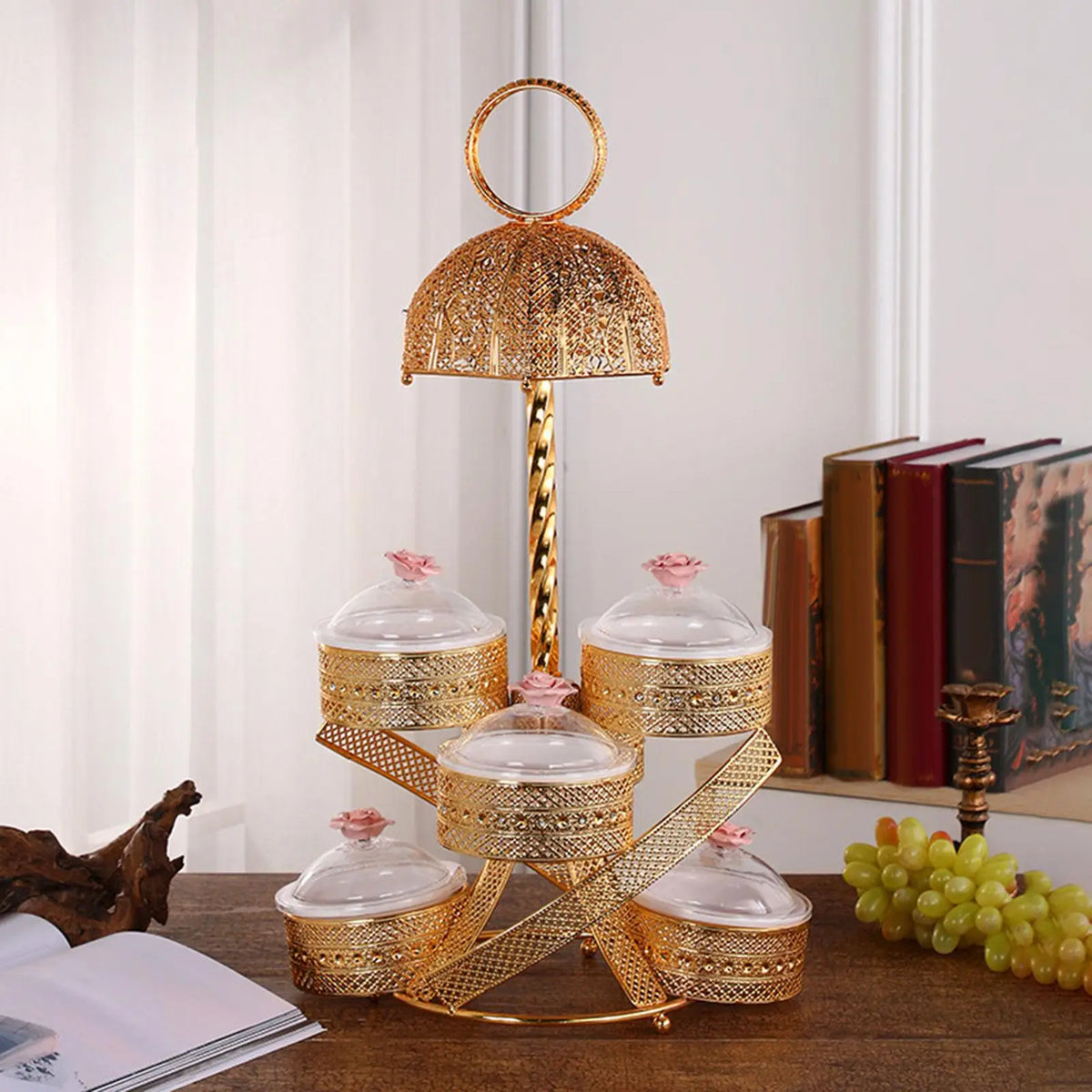 Tiered Cake Stand & 6-Compartment Serving Tray – Party Platter Tiered Cake Stand SPOT