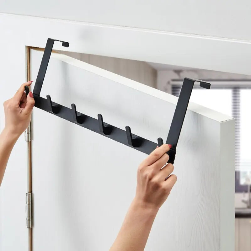 5-Hook Over-the-Door Organizer Rack – Coat, Towel & Hat Hanger Door Hook Rack SPOT