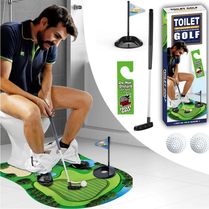 Toilet Golf Putting Set – 5-Piece Bathroom Mini Golf Gift Novelty Golf Set SPOT