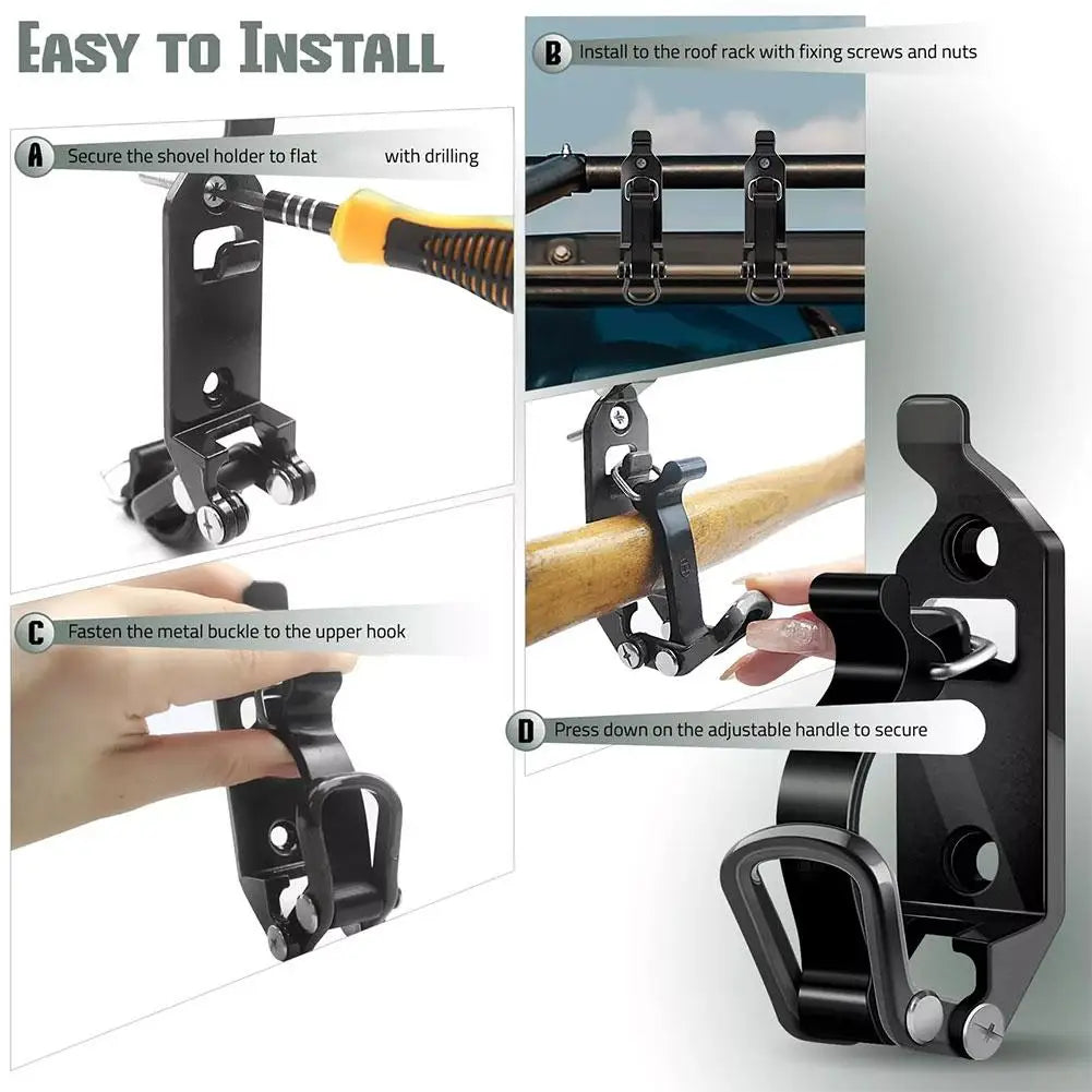 2-Pack Roof Rack Shovel & Axe Mount Clamps – Zinc Alloy Roof Rack Mount SPOT
