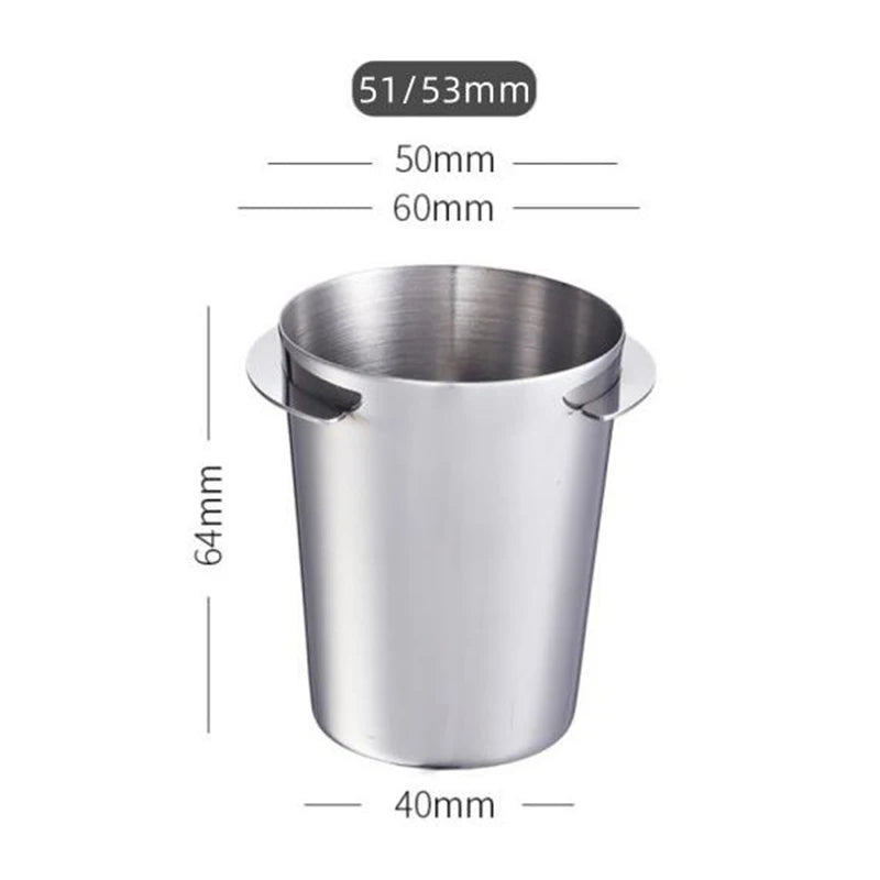 Stainless Steel Espresso Dosing Cup 51mm 58mm – Catch Cup Espresso Dosing Cup SPOT 5153mm Silver