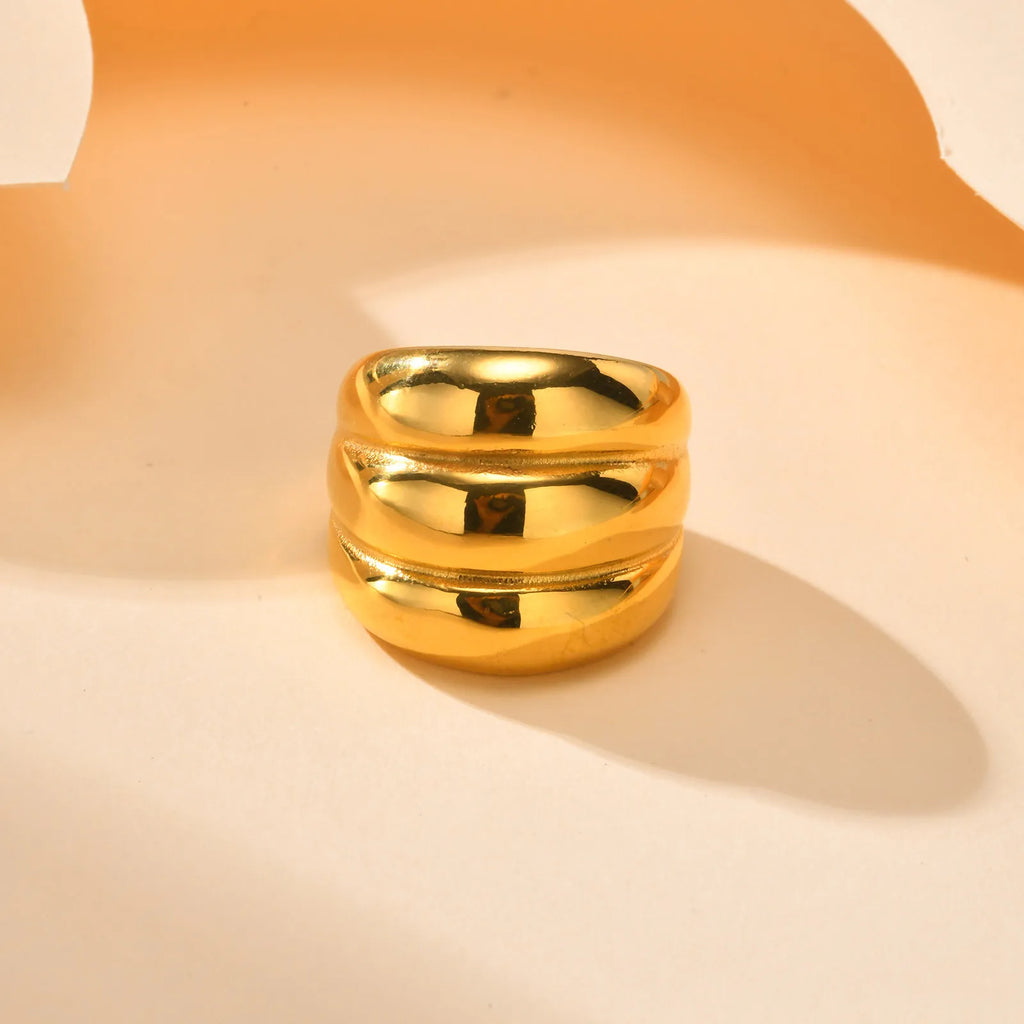 Chunky Croissant Ring – 18K Gold Stainless Steel Statement Ring Statement Ring SPOT