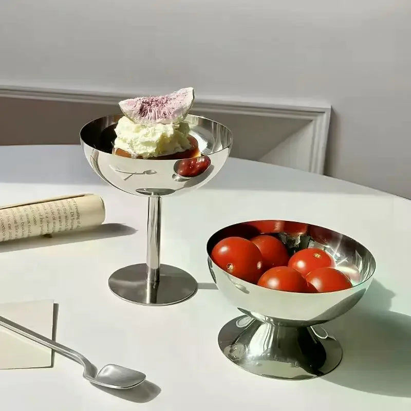 Stainless Steel Goblet Dessert Bowl – Ice Cream & Fruit Cup Dessert Serving Bowl SPOT